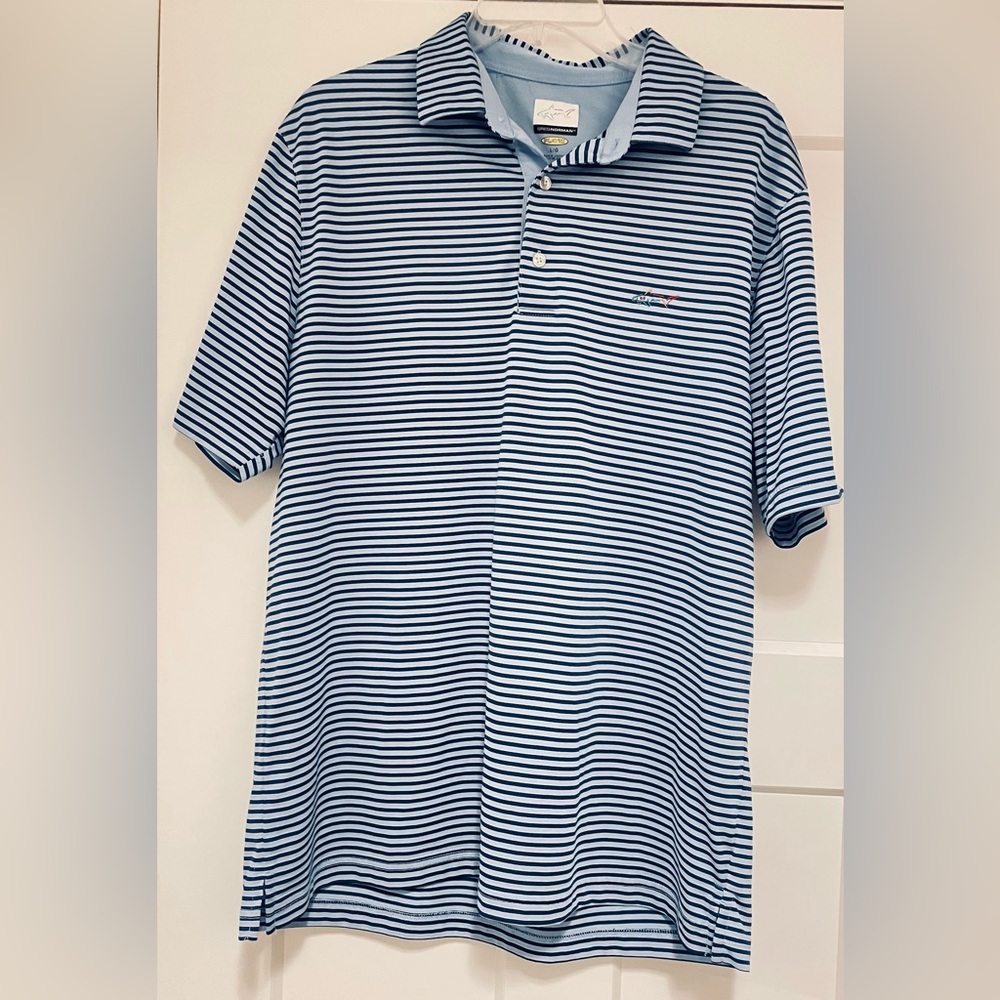 Greg Norman Play Dry Collection Navy Striped Polo